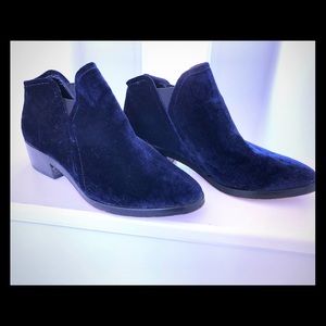Blue suede booties size 7